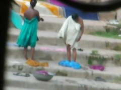 Indian Aunty bath in River 3