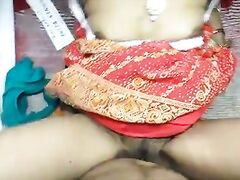 Tamil Anita ki chudai in Red saree with Indian clip